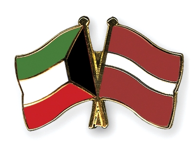 Fahnen Pins Kuwait Lettland