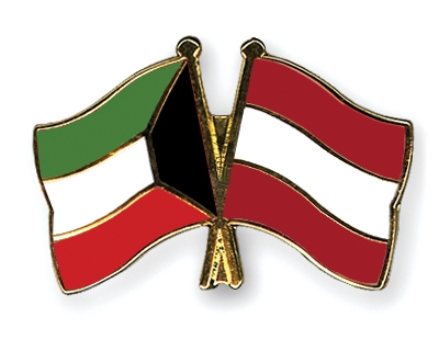 Fahnen Pins Kuwait sterreich