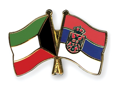 Fahnen Pins Kuwait Serbien