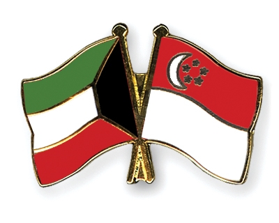 Fahnen Pins Kuwait Singapur