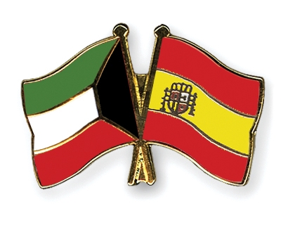 Fahnen Pins Kuwait Spanien