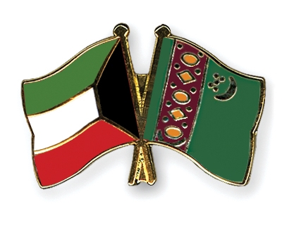 Fahnen Pins Kuwait Turkmenistan