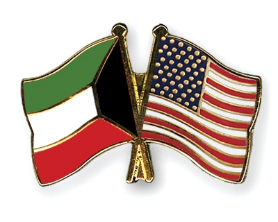 Fahnen Pins Kuwait USA