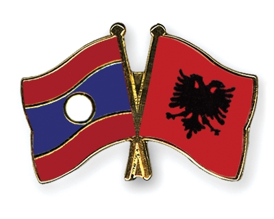 Fahnen Pins Laos Albanien