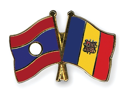 Fahnen Pins Laos Andorra