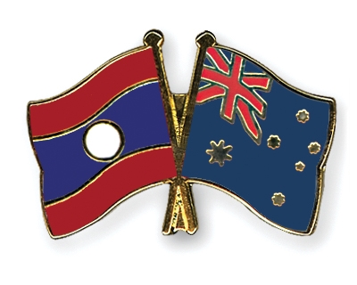 Fahnen Pins Laos Australien