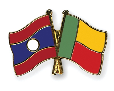 Fahnen Pins Laos Benin