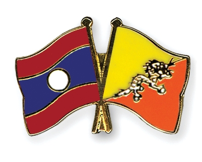 Fahnen Pins Laos Bhutan