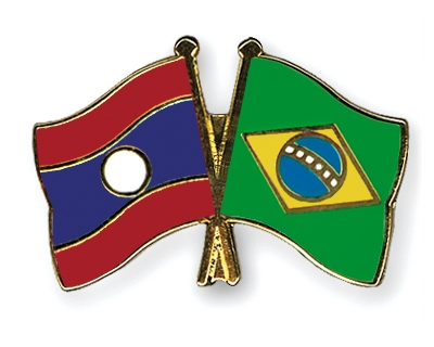 Fahnen Pins Laos Brasilien