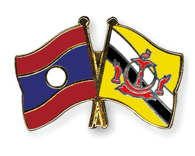 Fahnen Pins Laos Brunei-Darussalam