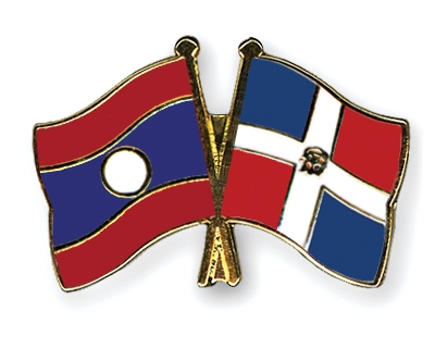 Fahnen Pins Laos Dominikanische-Republik