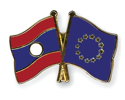 Fahnen Pins Laos Europa