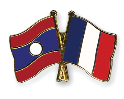 Fahnen Pins Laos Frankreich