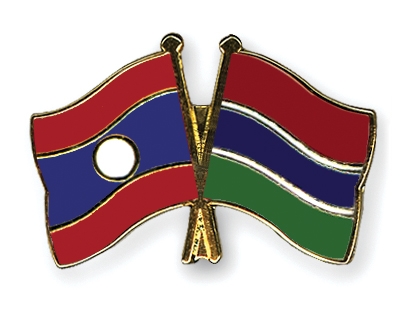 Fahnen Pins Laos Gambia