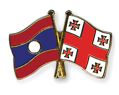 Fahnen Pins Laos Georgien