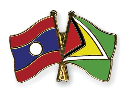 Fahnen Pins Laos Guyana