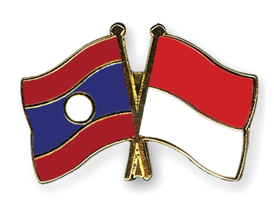 Fahnen Pins Laos Indonesien