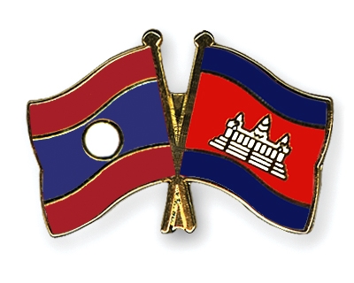 Fahnen Pins Laos Kambodscha