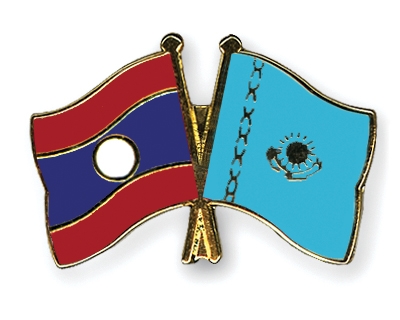 Fahnen Pins Laos Kasachstan