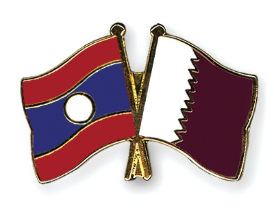 Fahnen Pins Laos Katar
