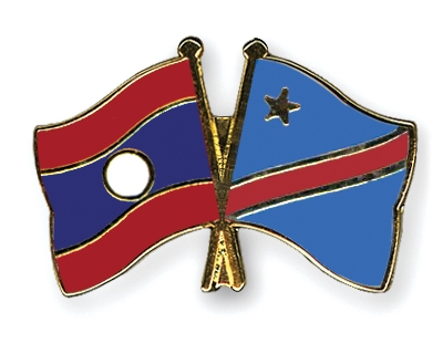 Fahnen Pins Laos Kongo-Demokratische-Republik