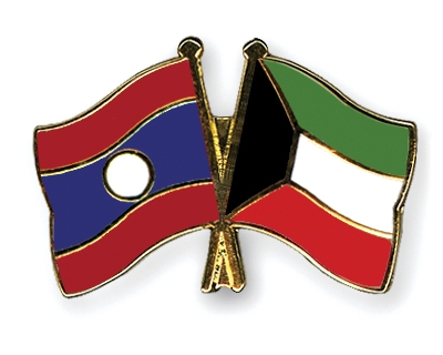 Fahnen Pins Laos Kuwait