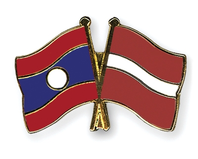 Fahnen Pins Laos Lettland