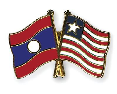 Fahnen Pins Laos Liberia