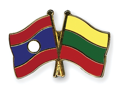 Fahnen Pins Laos Litauen