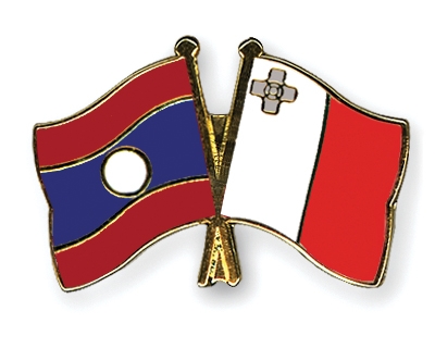 Fahnen Pins Laos Malta