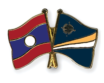 Fahnen Pins Laos Marshallinseln