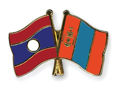 Fahnen Pins Laos Mongolei