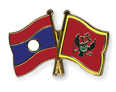 Fahnen Pins Laos Montenegro