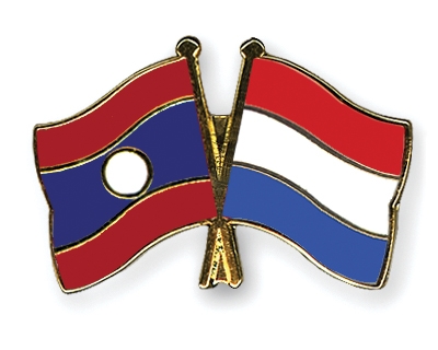 Fahnen Pins Laos Niederlande