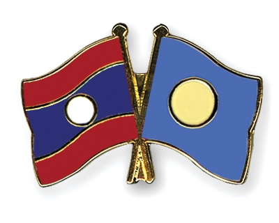 Fahnen Pins Laos Palau