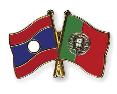 Fahnen Pins Laos Portugal