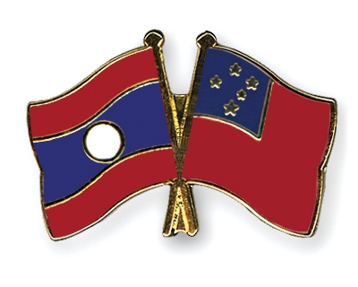 Fahnen Pins Laos Samoa