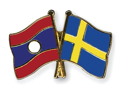 Fahnen Pins Laos Schweden