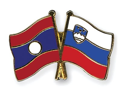 Fahnen Pins Laos Slowenien