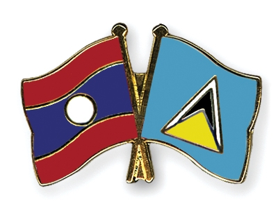 Fahnen Pins Laos St-Lucia