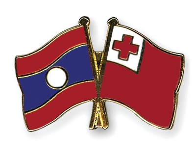 Fahnen Pins Laos Tonga