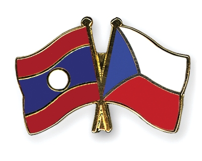 Fahnen Pins Laos Tschechische-Republik