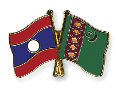 Fahnen Pins Laos Turkmenistan