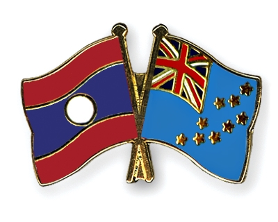 Fahnen Pins Laos Tuvalu