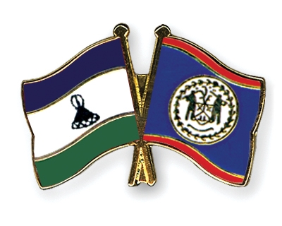 Fahnen Pins Lesotho Belize