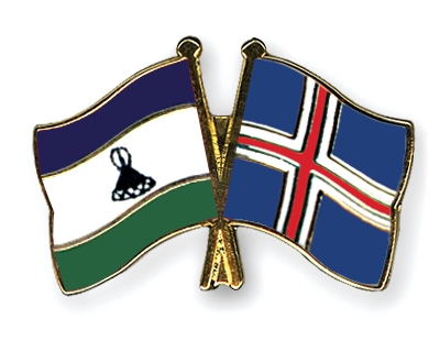 Fahnen Pins Lesotho Island