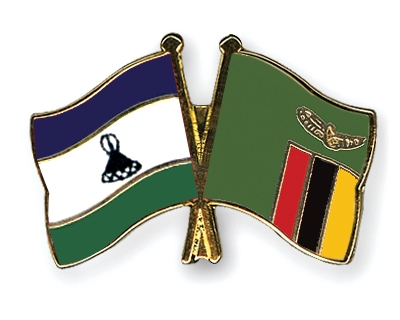 Fahnen Pins Lesotho Sambia