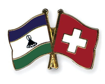 Fahnen Pins Lesotho Schweiz