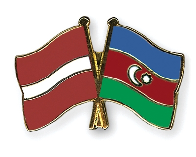 Fahnen Pins Lettland Aserbaidschan