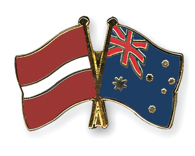 Fahnen Pins Lettland Australien